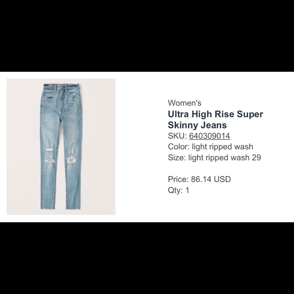 Abercrombie Ultra High Rise Super Skinny Jean